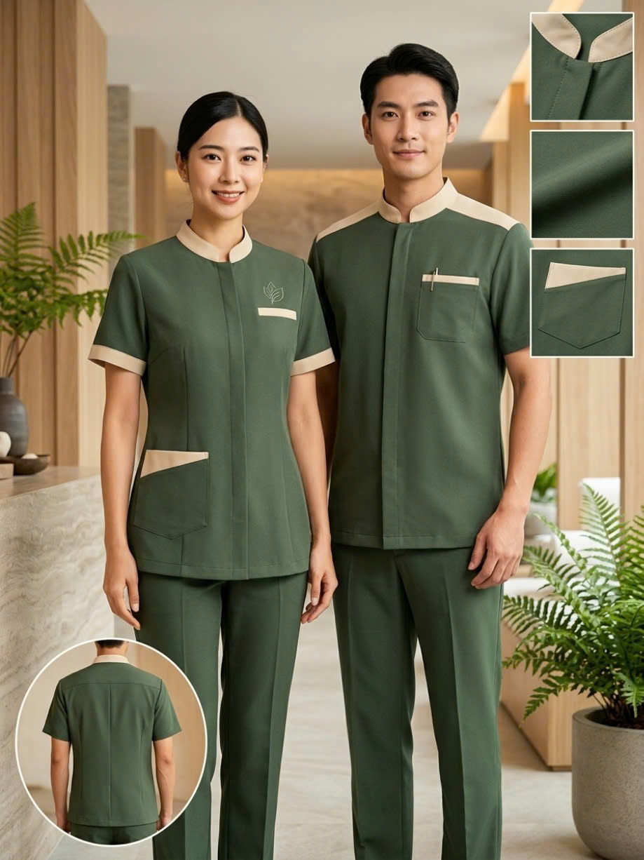 đồng phục spa cổ tàu DPS10