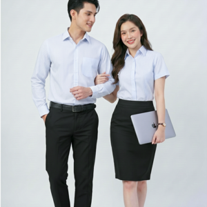 Đồng phục sơ mi kẻ sọc in logo theo yêu cầu