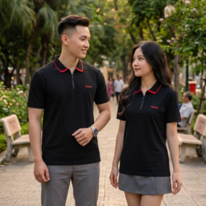 Đồng phục áo polo khoá kéo