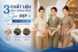 chất liệu may đồng phục spa