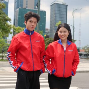 Đồng Phục Áo Khoác Viettinbank - Phối Đỏ Xanh Bích